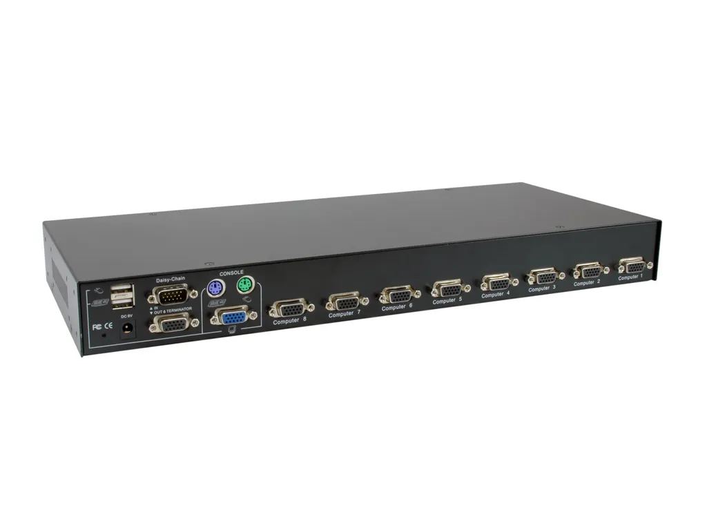 Switch KVM 8 Ports VGA avec Support Double Interface USB PS/2 Combo
