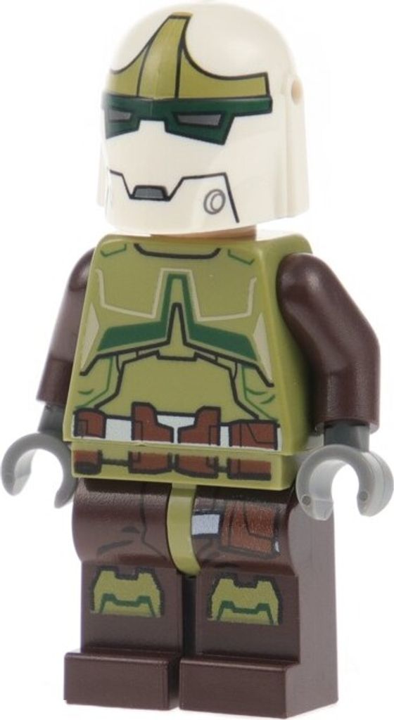 1x Lego Minifigur Star Wars Bounty Hunter oliv grün Helm Produktbild 
