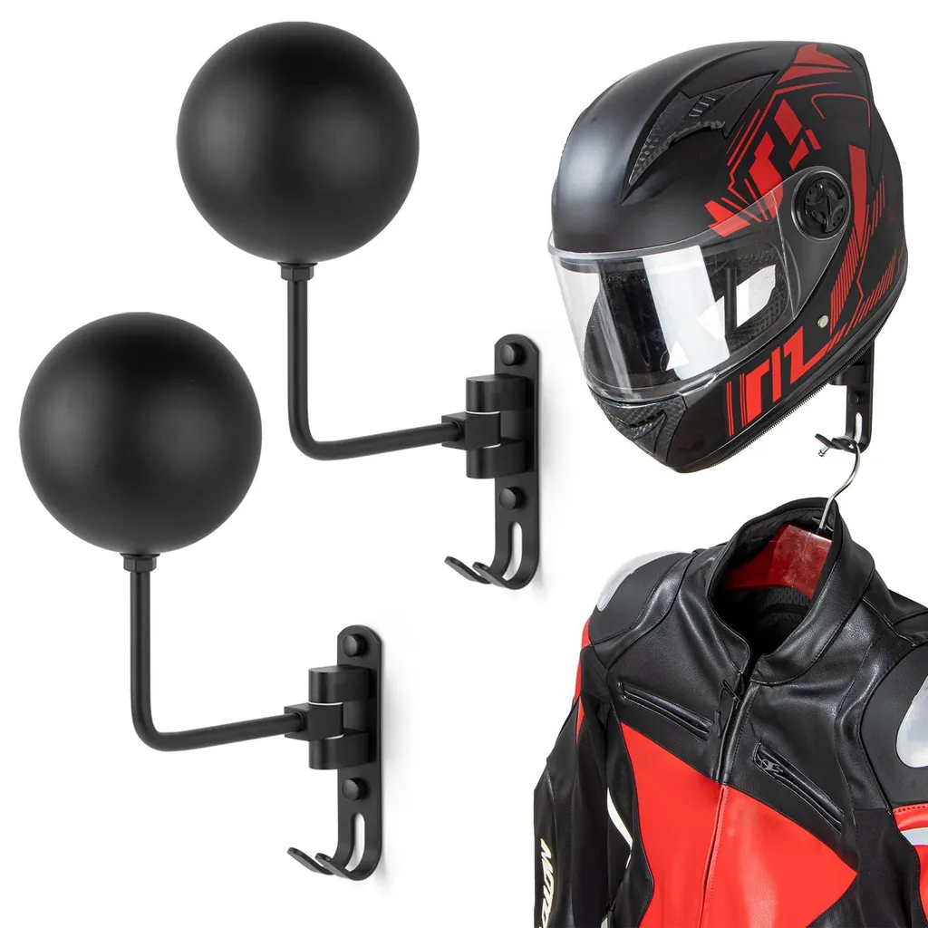 Support Mural Casque Moto : Stop au Désordre - Pack 2 Crochet Pivotant