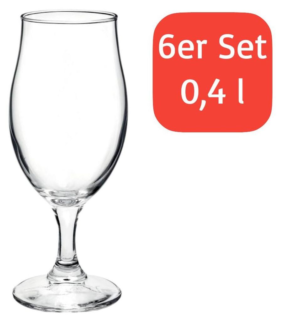 6x Biertulpe HENRY 0,4 l Bierglas Eichstrich Gastro Glas Bier