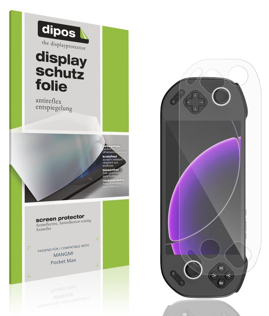 2x Schutzfolie für MANGMI Pocket Max matt Displayschutzfolie Folie Display Schutz dipos