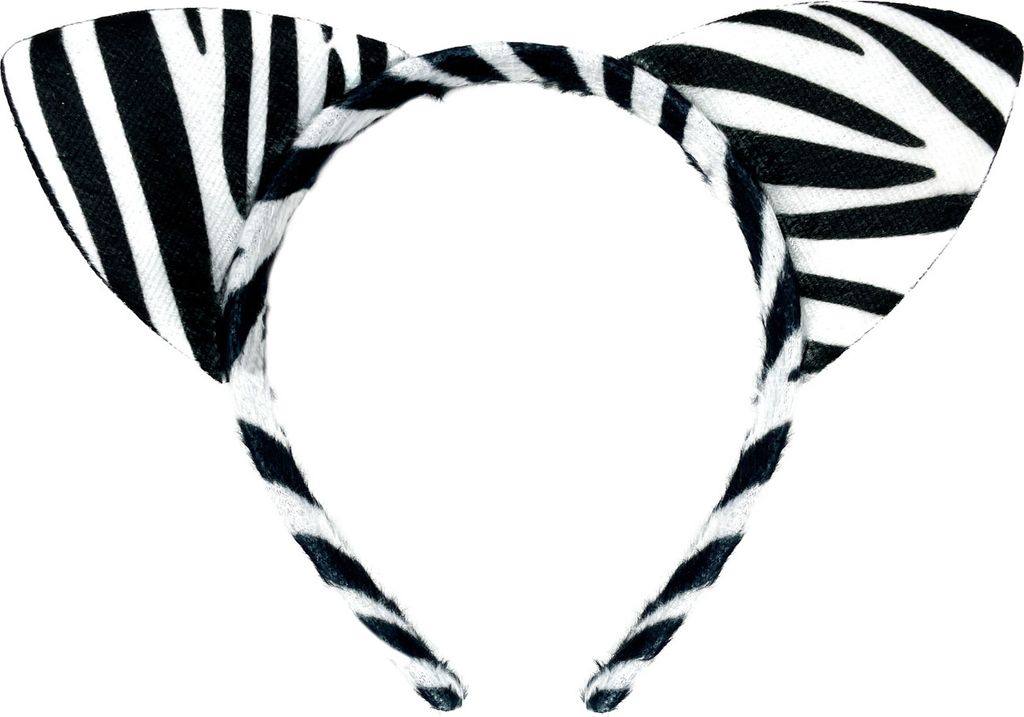 Oblique Unique Haarreif Zebra Ohren Haarreifen für Fasching Produktbild 