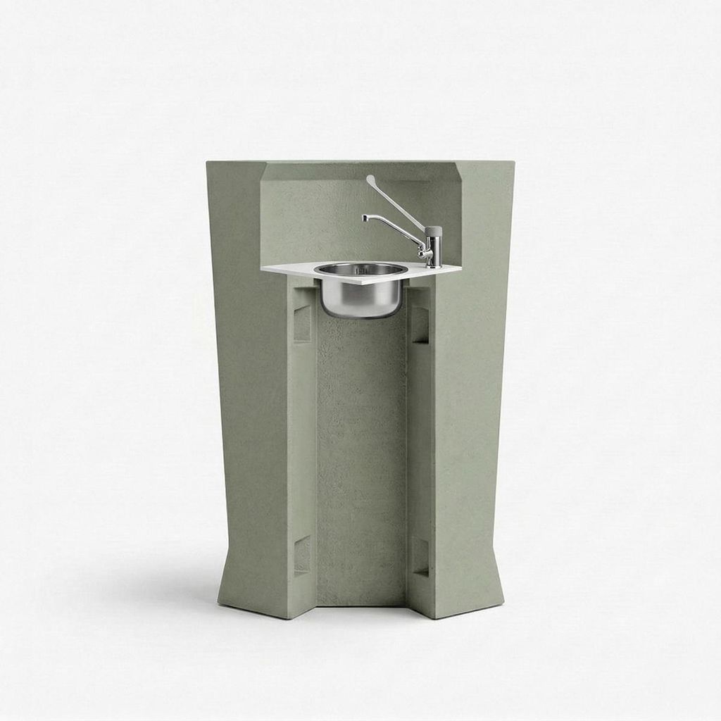 Design-Bartheke mit integriertem Waschbecken Marvy weiß - Dunkel Grün