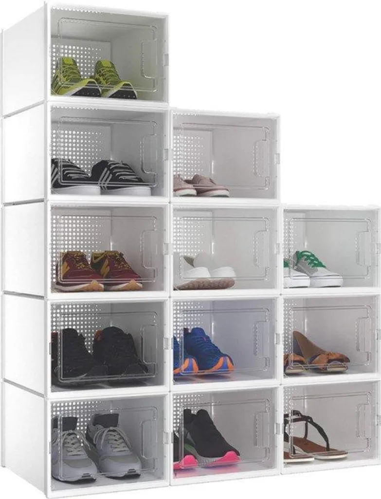 Organisateur de chaussures empilable pour placard et buanderie familiale