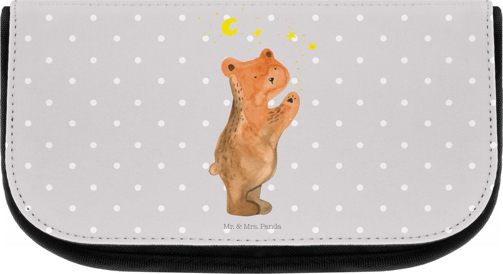 Mr. & Mrs. Panda kulturtäschchen Verliebter Bär - Grau Pastell - Geschenk, Kulturtasche, Beauty Bag, Spruch, Teddy, kosmetiktäschchen, Verliebte...