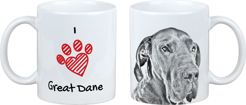 Deutsche Dogge, Ulmer Dogge, Große Dogge I - Tasse mit Hund, entzückende Tasse mit Grafik, Geschenk mit Ihrem Foto von der Marke Art-Dog