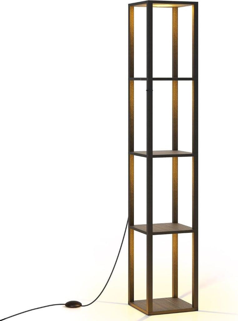 Lampada da terra con ripiani e luci LED dimmerabili, 165 cm Immagine del prodotto 