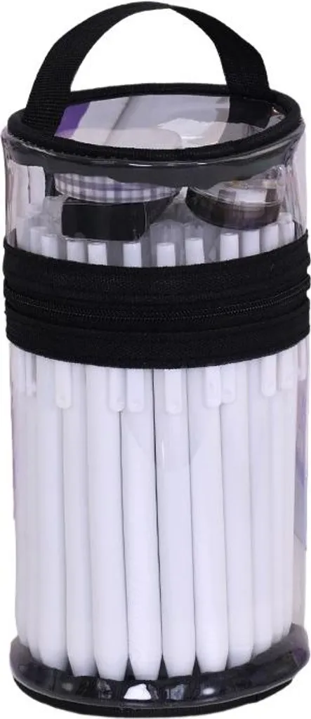 Astuccio Cilindrico Trasparente Nero INF - Organizer Penne Scrivania