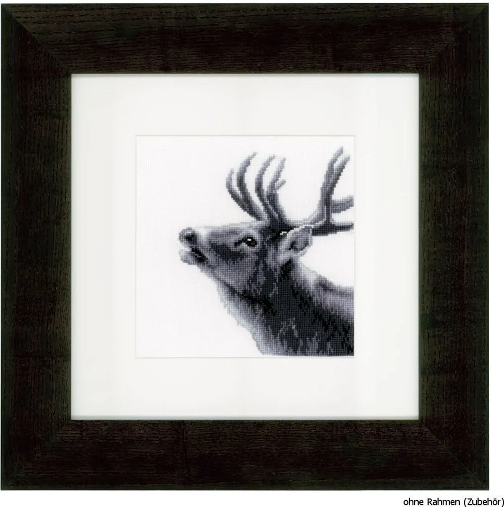 Vervaco Deer Grey Kit Ricamo Punto Croce: Eleganza Nordica per Casa