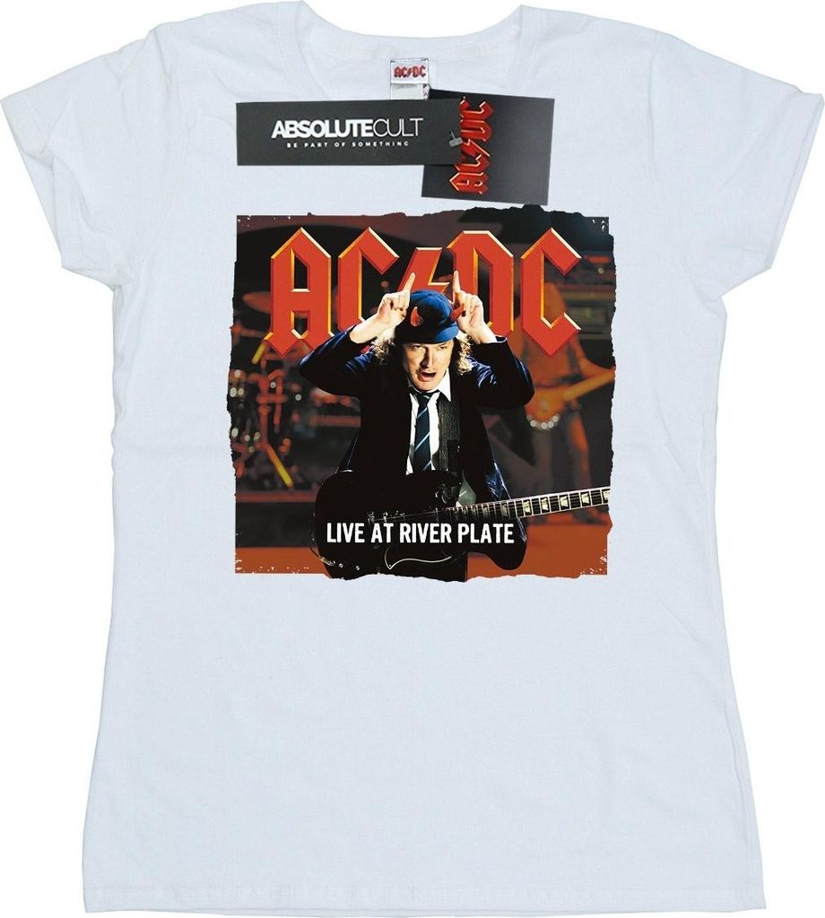 AC/DC - "Live At River Plate Columbia Records" T-Shirt für Damen BI4067 (XXL) (Weiß)