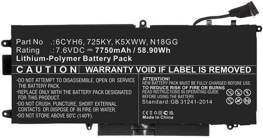 Réparer votre PC Dell avec la Batterie N18GG 60Wh - Solution 7890mAh Li-ion