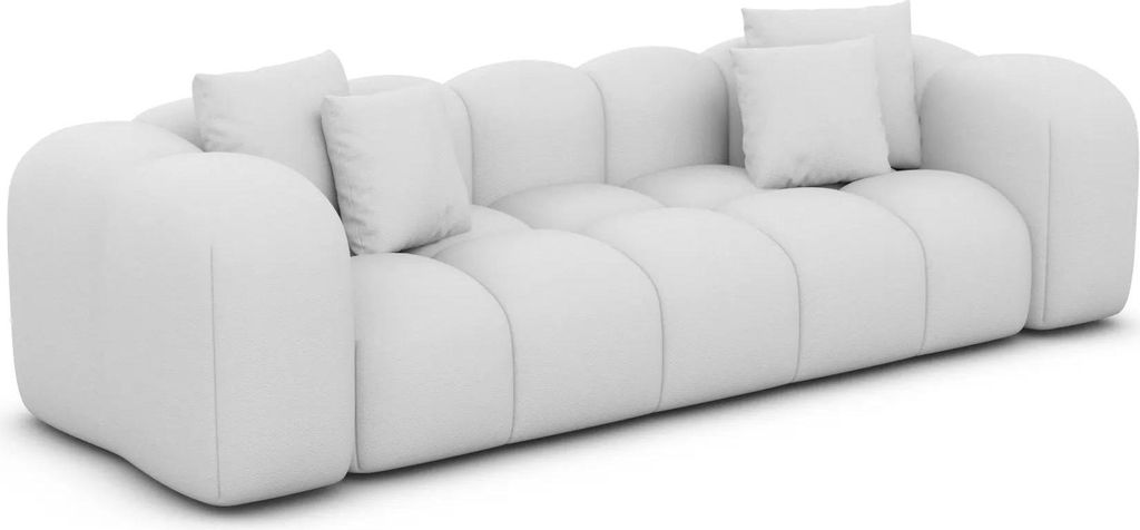 Kunstleder 3-Sitzer Couch Valora Weiß