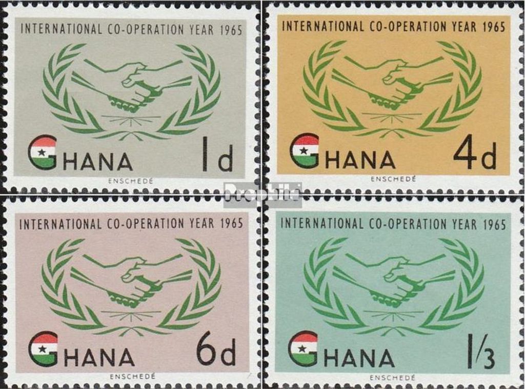 Briefmarken Ghana 1965 Mi 206A-209A (kompl.Ausg.) postfrisch Zusammenarbeit