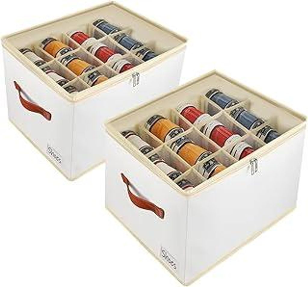 2 Stück Schuhaufbewahrung Schuhorganizer Schuhschrank - 24 Zellen Schuhboxen Stapelbar Schuhregal Platzsparend Schuh Organizer für Schrank Shoe R...