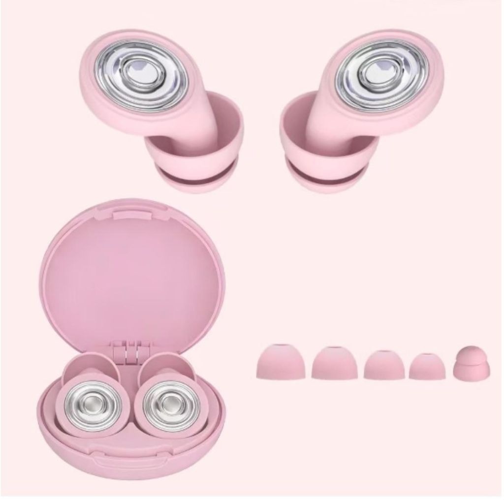 INF Silikon Ohrstöpsel Lärmschutz 1.5cm x 2.1cm x 1.6cm für Schlaf 1 Paar Rosa