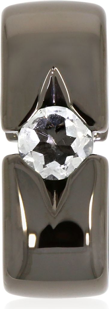 CBP06178 Anhänger mit 5 mm Bergkristall ca. 0,5 ct. Black Rhodium XEN