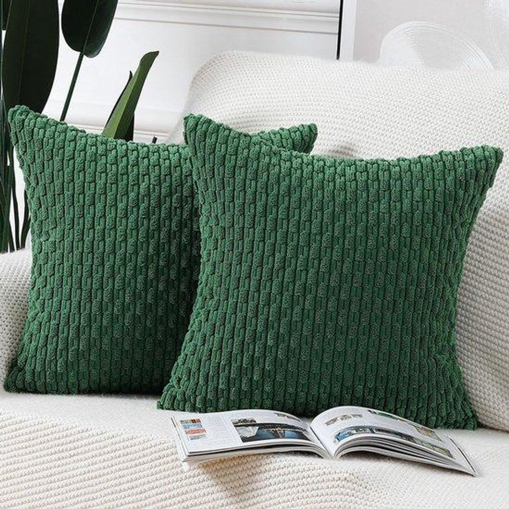 Unyqoos Set aus 2 Luxus Boho Kissenbezügen aus weichem Corduroy, 50 x 50 cm, für Schlafzimmer und Wohnzimmer