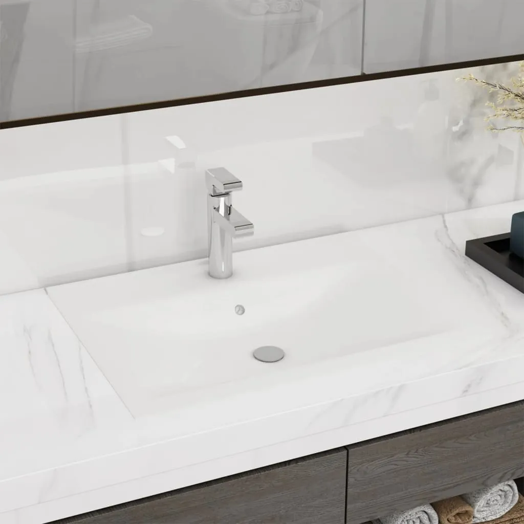 Lavabo Bagno 60x46 Bianco Opaco Ceramica | Design Contemporaneo