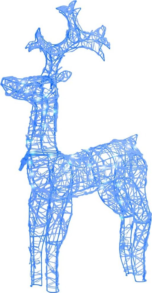 A blue LED reindeer decoration.