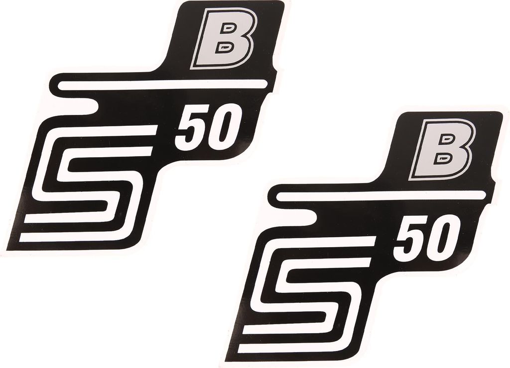 Set: 2x Klebefolie Seitendeckel "S50 B" - Silber