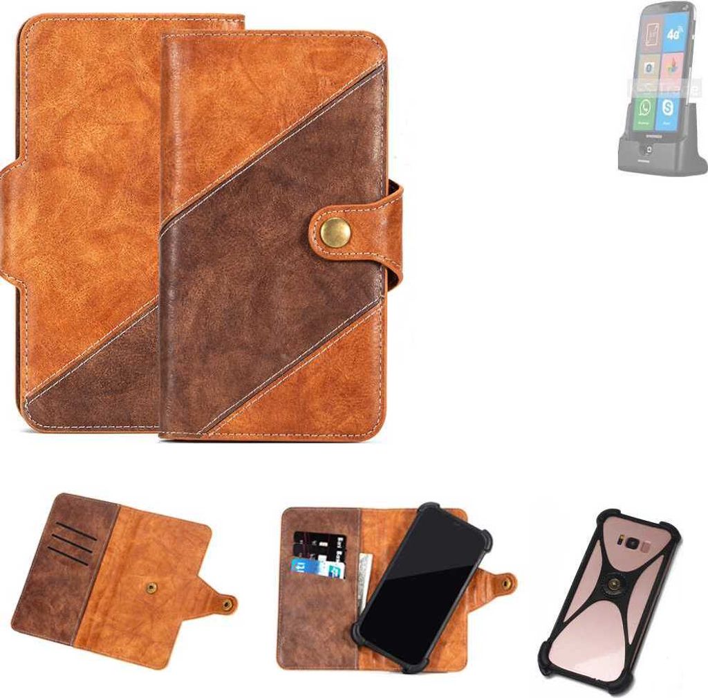 K-S-Trade Handyhülle Schutzhülle Bookstyle Case Wallet-Case kompatibel mit Brondi Amico Smartphone XS Cover Klapphülle Kantenschutz Smartphone