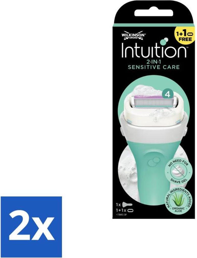 Wilkinson Sword – Rasierer – Intuition Sensitive Care 2-in-1 – Sanft – 1 Rasierer - Vorteilspack - 2 Stücke