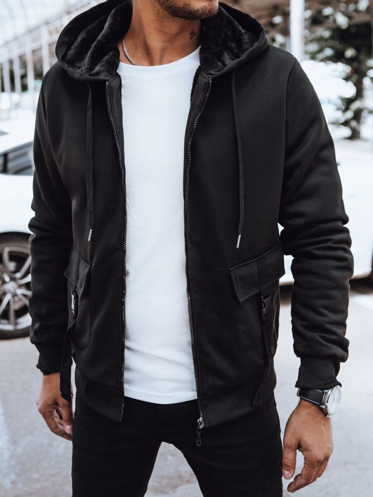 Dstreet Sweatshirt mit Reißverschluss für Männer Bhadi schwarz M