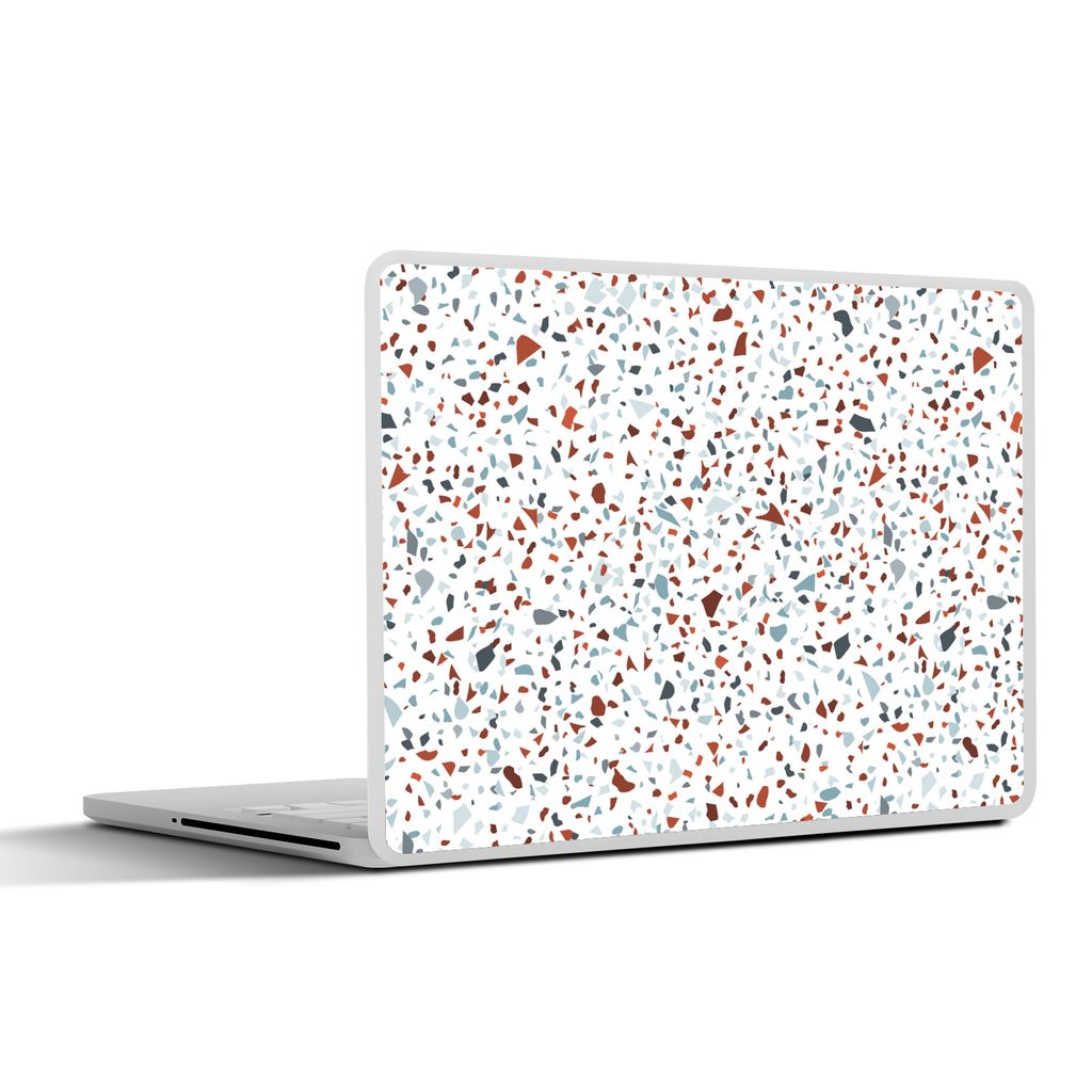MuchoWow Laptop Aufkleber Sticker Cover Terrazzo - Design - Grau - Braun 36.5x27.5 cm - Laptop-Sticker