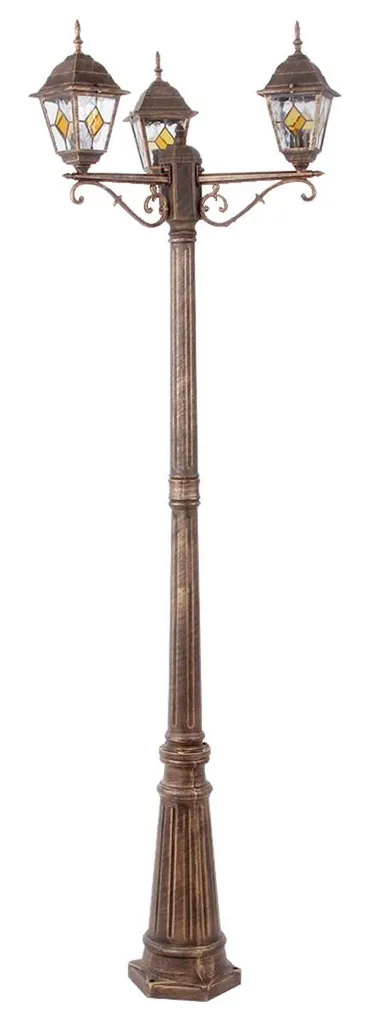Lampadaire Extérieur Rond Monaco E27 en Or Multicolore de 640mm Rabalux