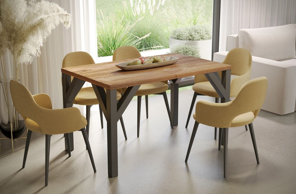 Endo-Moebel Esstisch Baltika 130cm - 185cm erweiterbar ausziehbar Holz Küchentisch (Stirling Eiche)