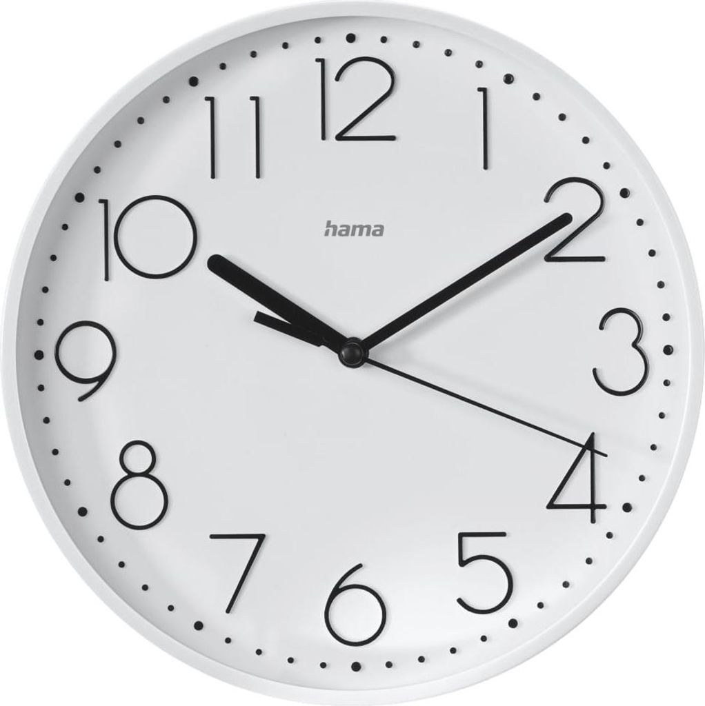 Hama Wanduhr Salina (ohne Tickgerusche, Quarzuhr geruscharm, 22cm, groe Ziffern, analoge Uhr, mit Stunden-, Minuten- und Sekundenzeiger, Glas Abde...