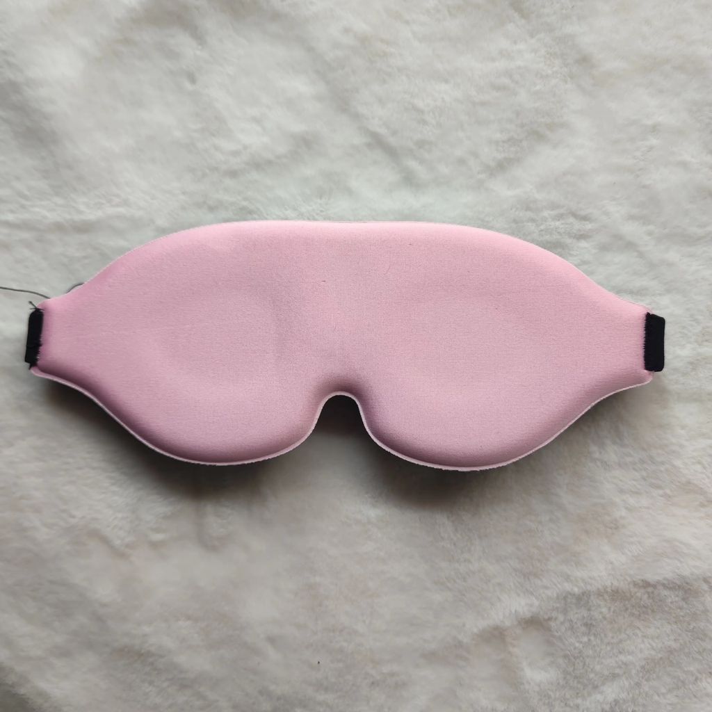 Ergonomische Schlafmaske – Lichtblockierend, Verstellbar, Mit Ohrstöpseln, Rosa