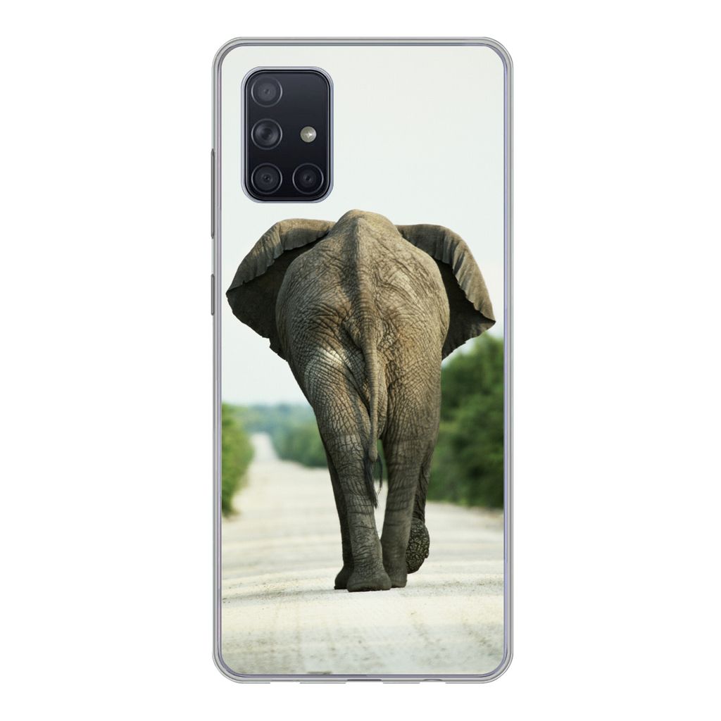 MuchoWow Handyhülle Schutzhülle Hülle für Samsung Galaxy A51 5G Elefant - Kröte - Tiere - Natur Silikon Softcase Handy Hülle - Abbildung