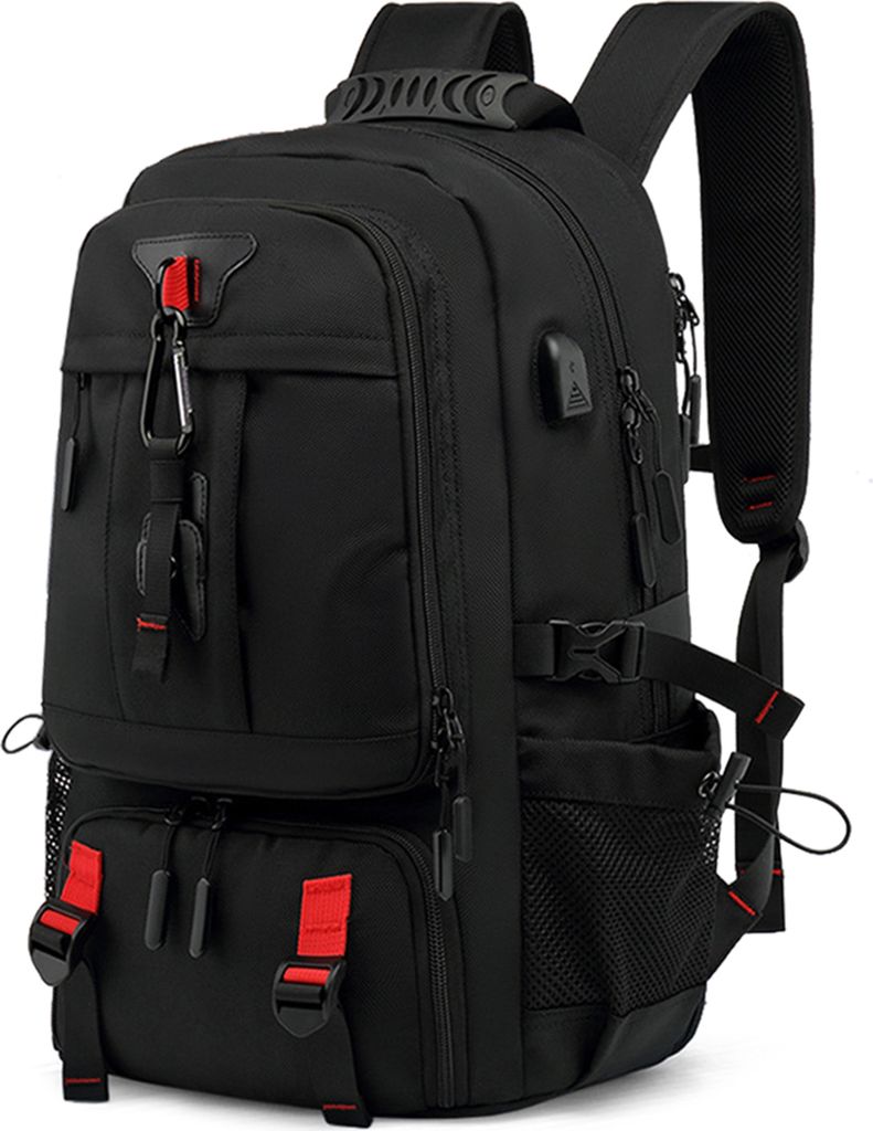 Outdoor-Rucksack mit USB-Schnittstelle, Schuhfach, große Kapazität, Reisetasche, Wandern, Camping, Trekking, Ausrüstung für Bergsteigen und Reisen