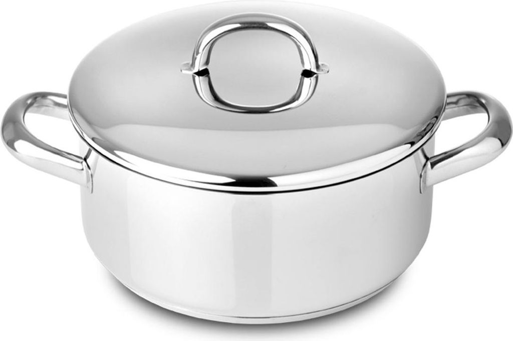 Edelstahl Kochtopf 20 cm 2,6 Liter mit Griffen, Induktions- Produktbild 
