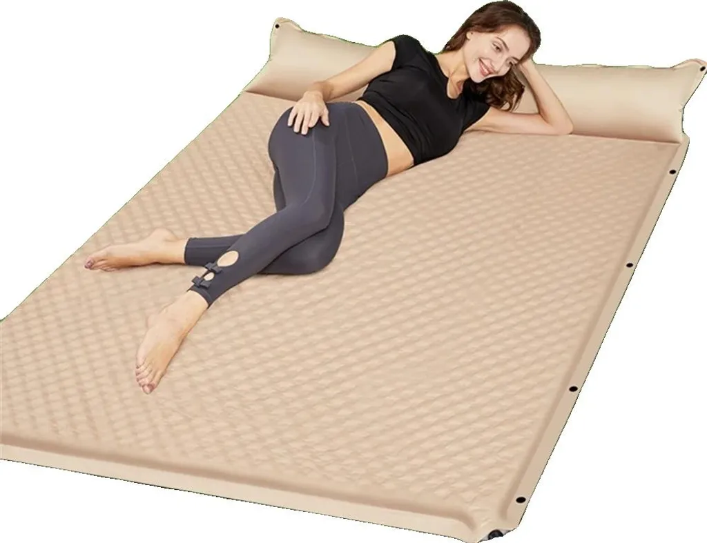 Matelas de camping avec bouton-pression et coussin, ultra léger 3 kg