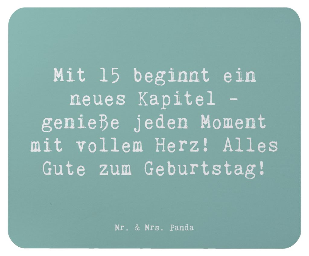 Mr. & Mrs. Panda Mousepad Spruch 15. Geburtstag - Meeresbrise - Geschenk, Dekoration, mausteppich, Alter, laptop, Mouse Pad, Übergang, Mauspad, Kr...