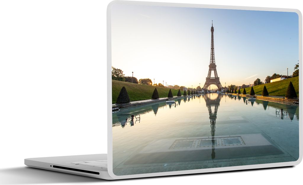 MuchoWow Laptop Aufkleber Sticker Cover Der Eiffelturm und die Gärten des Trocadero-Palastes 40x30 cm - Laptop Dekoration - Selbstklebend