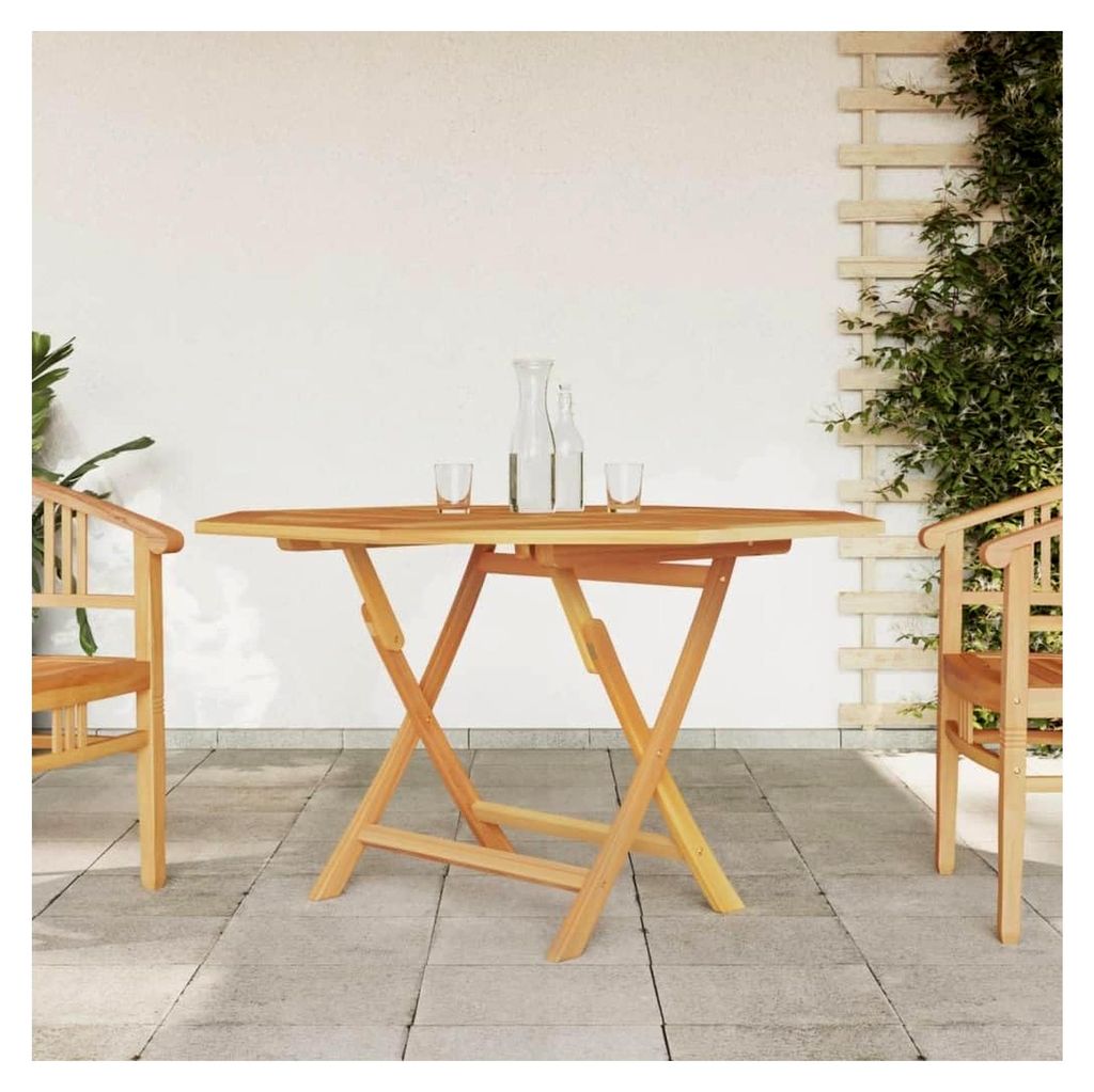 Klappbarer Gartentisch aus massivem Teakholz, 120 x 120 x 75 cm