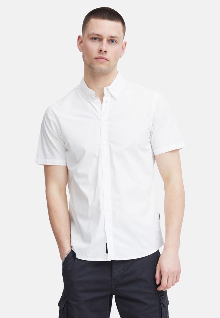 Blend BHShirt Herren Kurzarmhemd Hemd Herrenhemd mit Button-Down-Kragen Knöpfen Baumwollmischung leicht elastisch Regular fit