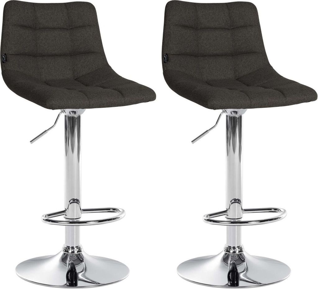 2er Set Barhocker Jerry Stoff chrom dunkelgrau