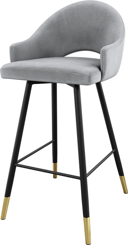 MIRJAN24 Barhocker Rosa, Elegante Barstuhl, Beine aus Metall, 54x50x103 cm (Farbe: Magic Velvet 2240, Beine: Schwarz / Schwarz + Gold)