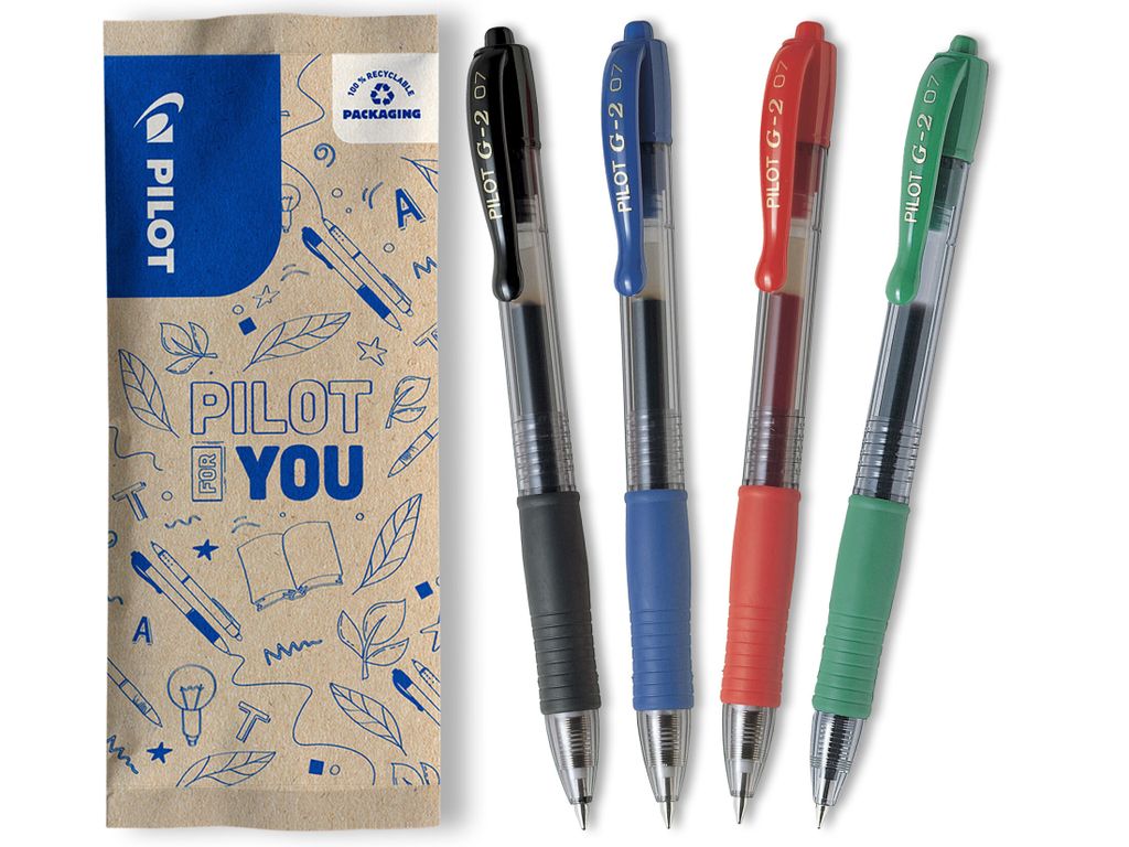 PILOT G2-7 Gelschreiber 4er Set – nachfüllbar, Schwarz, Produktbild 