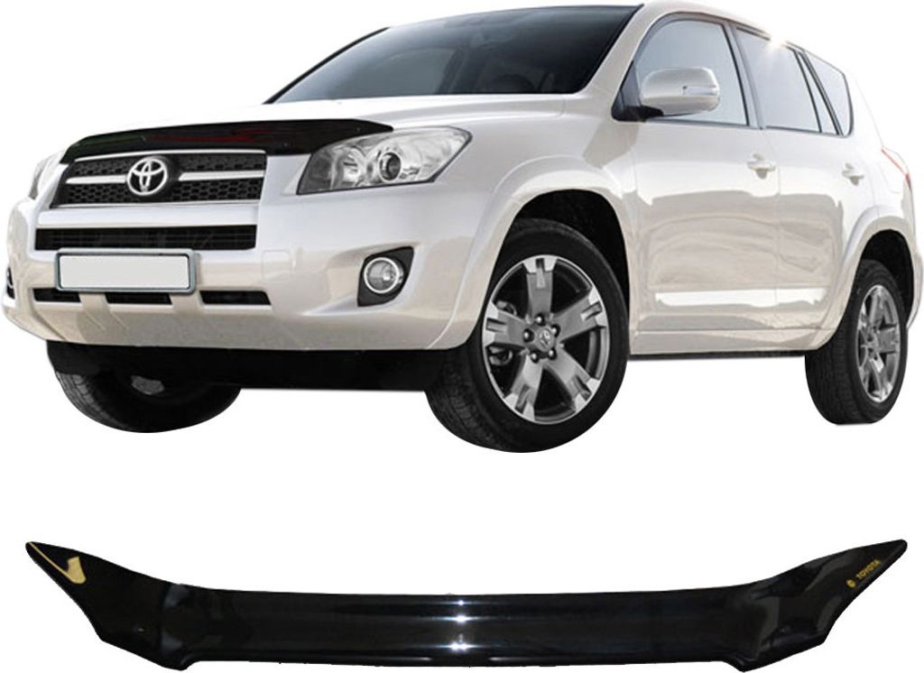 SCOUTT | Motorhaube Windabweiser Insekten Steinschlagschutz Für Toyota RAV4 2009-2010, Aerodynamisch, Einfache Montage, Getönt, Spezielle Halteru...