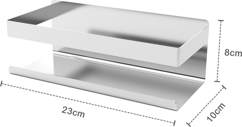 Rayen Duschregal 2073 In Silber – Platzsparend, Mit Haken, Einfach An Der Duschstange Befestigen