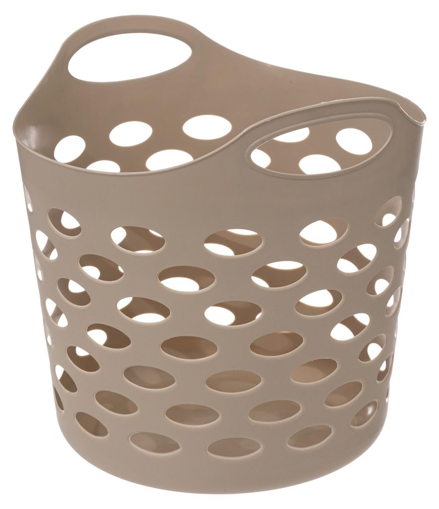 Flexibler Waschekorb/Aufbewahrungskorb - rund - beige - 28 Produktbild 