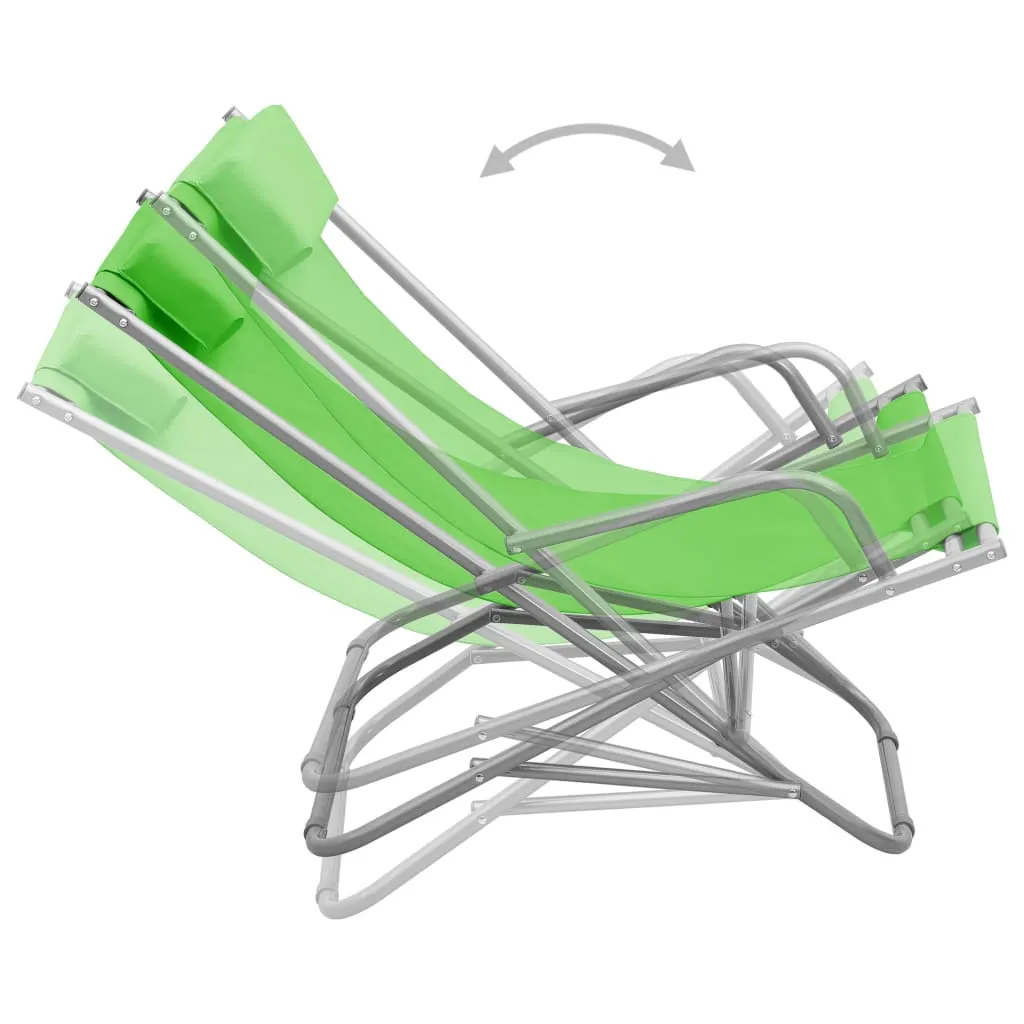 Chaises à bascule vidaXL acier vert - Solution confort pour dos et détente - 6