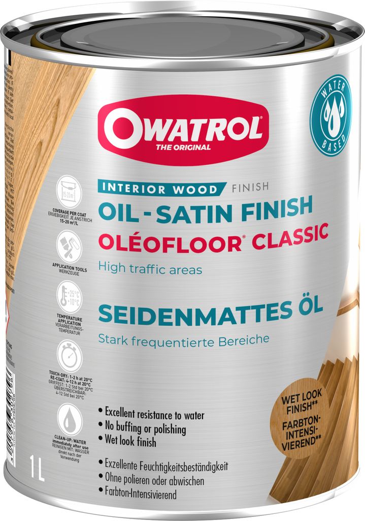 OléoFloor Classic - Hochwertige matte Wasser-Öl-Emulsion - Owatrol Pro