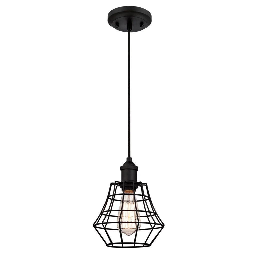 Suspension Nathan en métal noir mat 1 ampoule - Finition premium durable