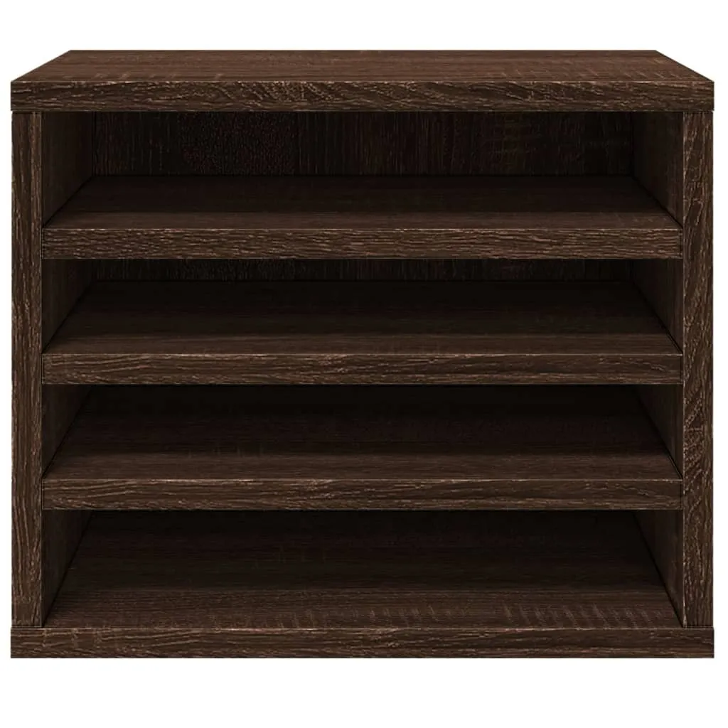 Rangement de bureau en chêne robuste avec larges étagères de tri A4